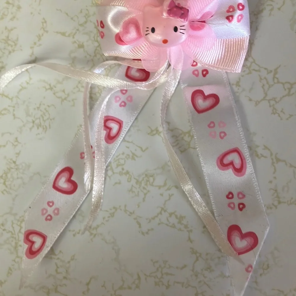 Pink Heart Kids Hair Bow